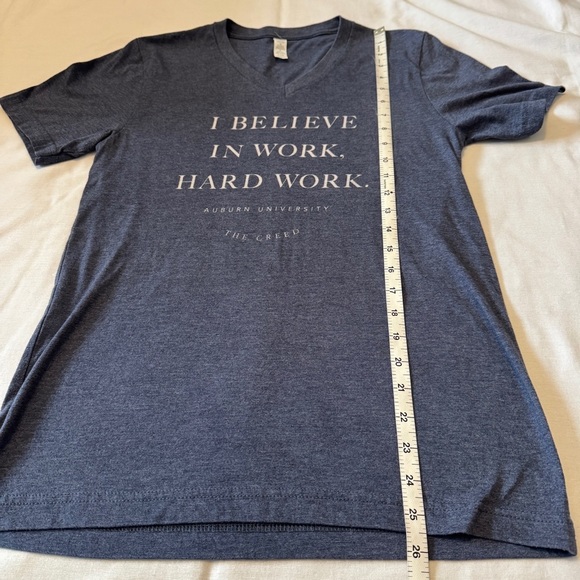 Auburn University Small Blue I Believe in Work Hard Work The Creed T-shirt Tee - Picture 6 of 7